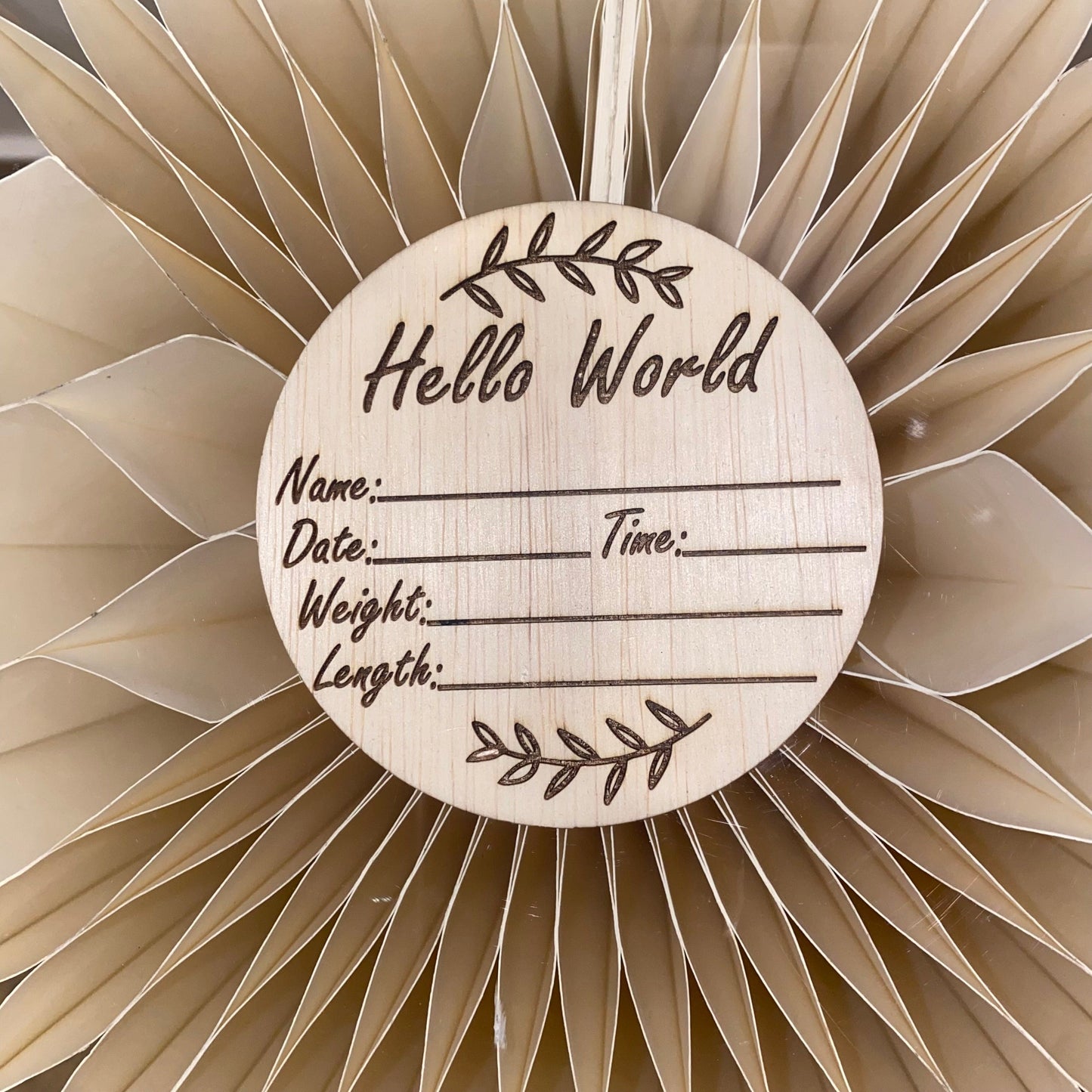baby humod بطاقة توثيق ميلاد الطفل - خشب دائري
