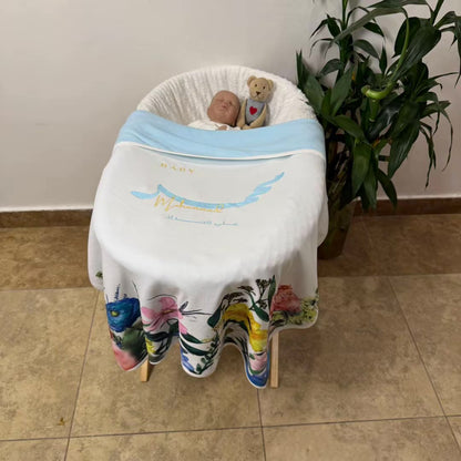 Baby Humod Store بطانية تطريز مع طباعة ثيم الدعوة