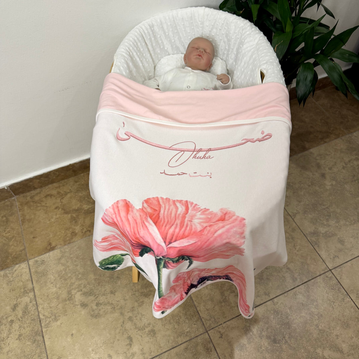 Baby Humod Store بطانية تطريز مع طباعة ثيم الدعوة