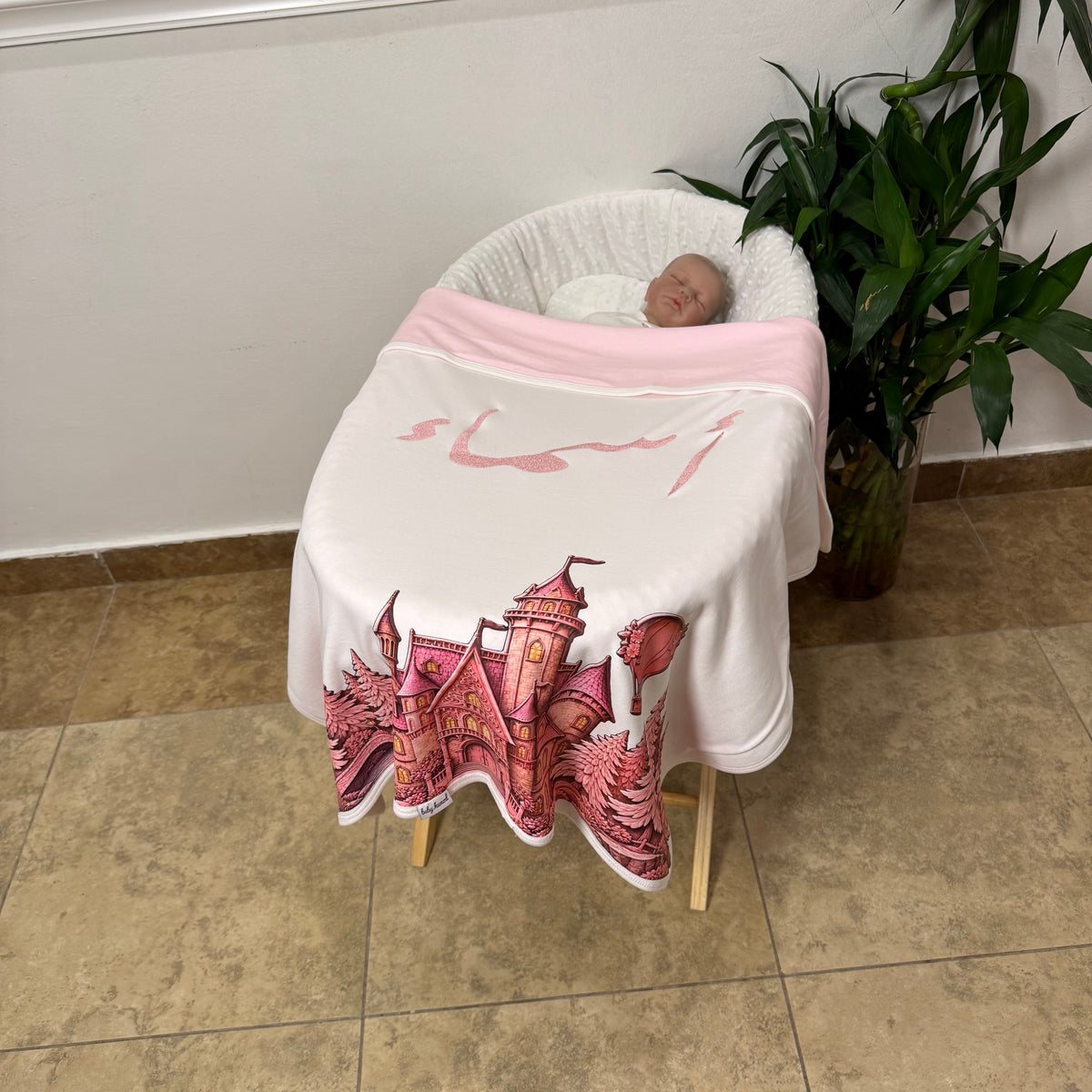 Baby Humod Store بطانية تطريز مع طباعة ثيم الدعوة