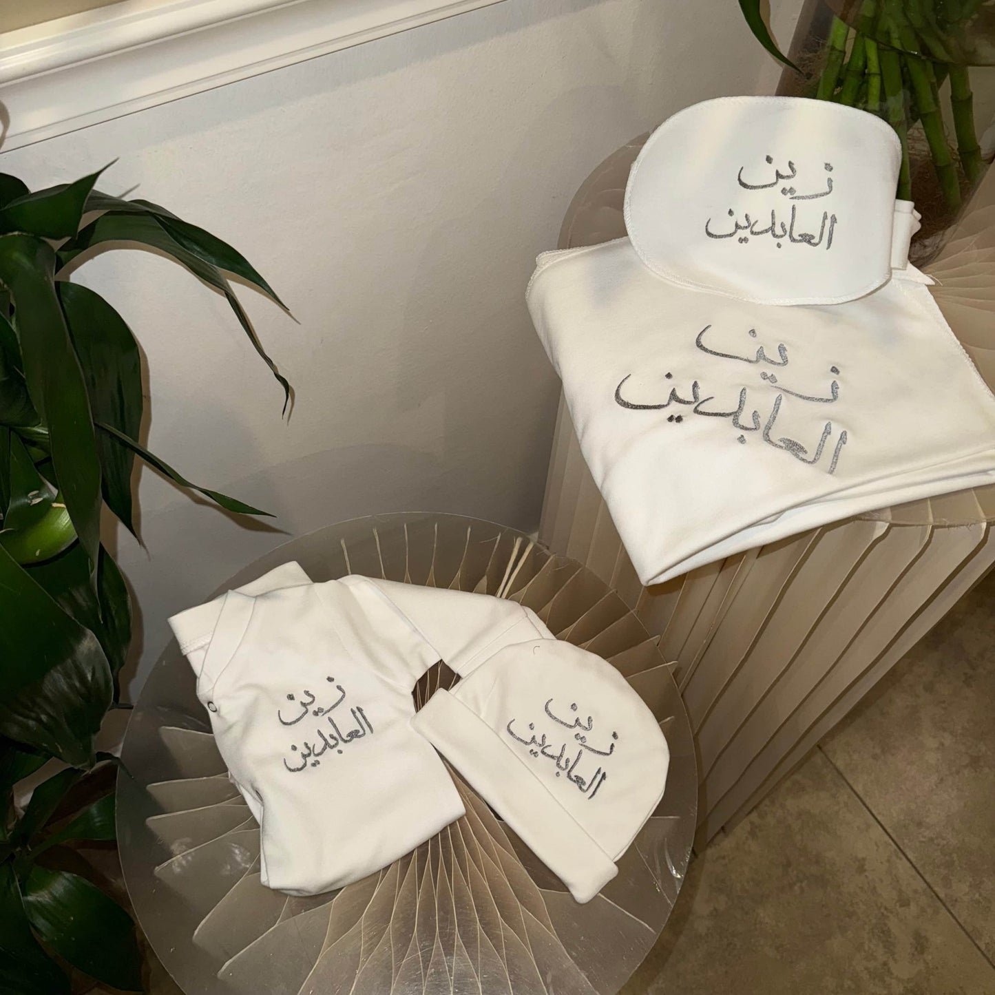 baby humod طقم مواليد تطريز - 4 قطع