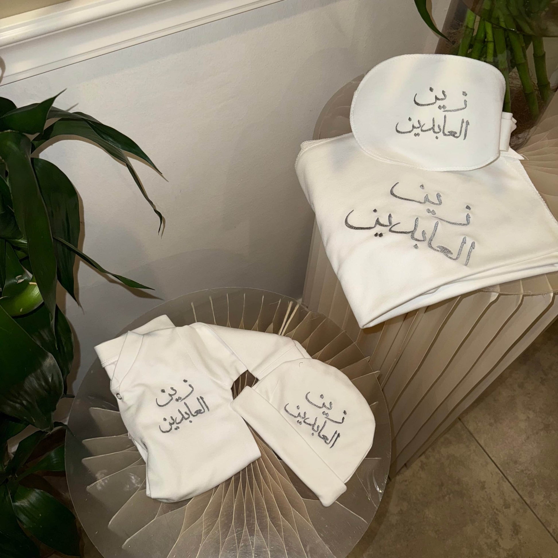 baby humod طقم مواليد تطريز - 4 قطع