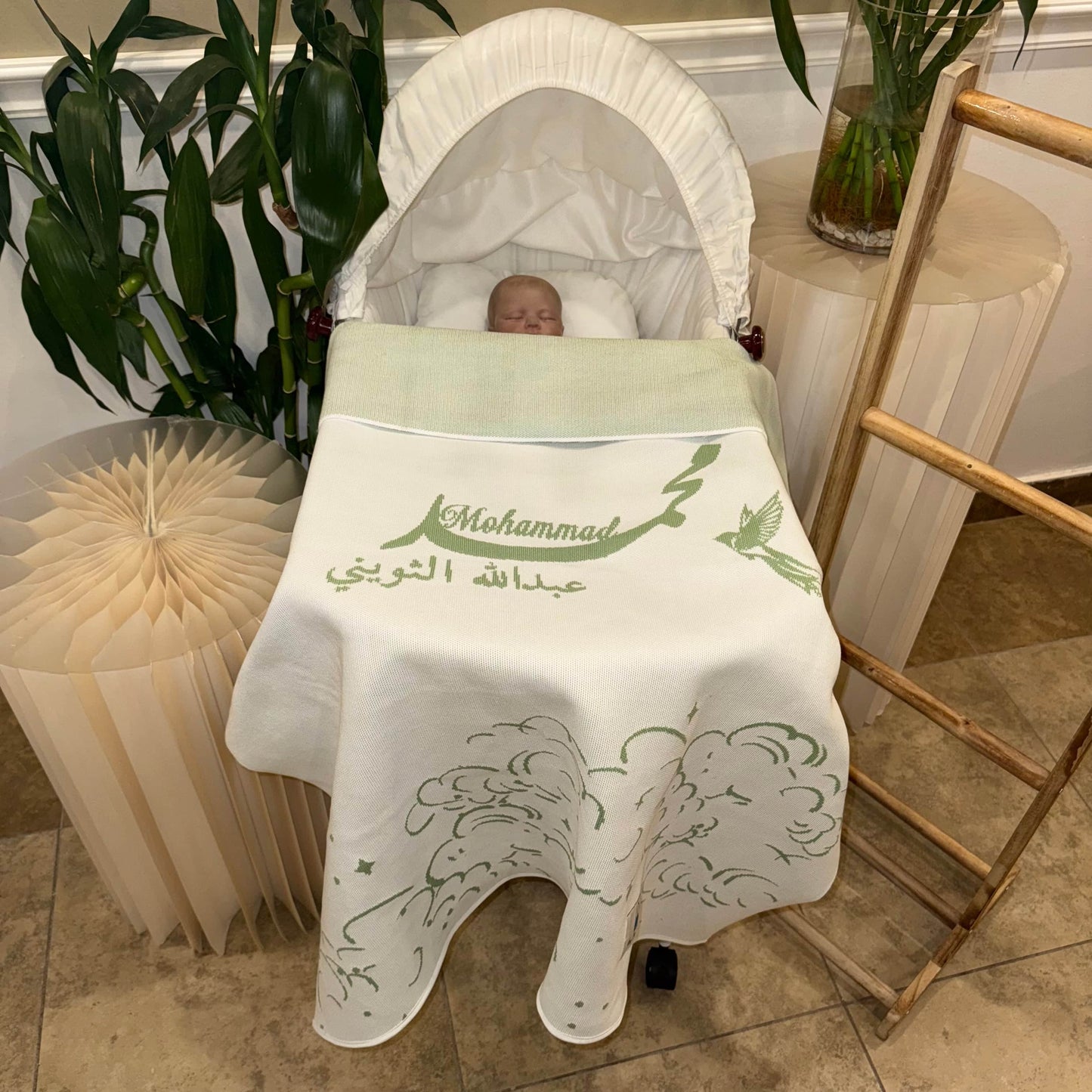 Baby Humod Store أوف وايت بطانية استقبال نسيج
