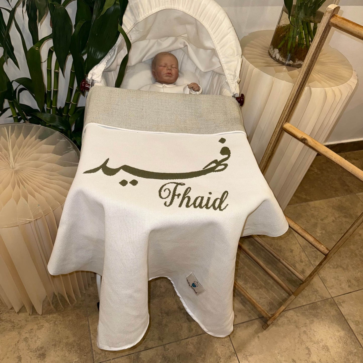 Baby Humod Store أوف وايت بطانية استقبال نسيج