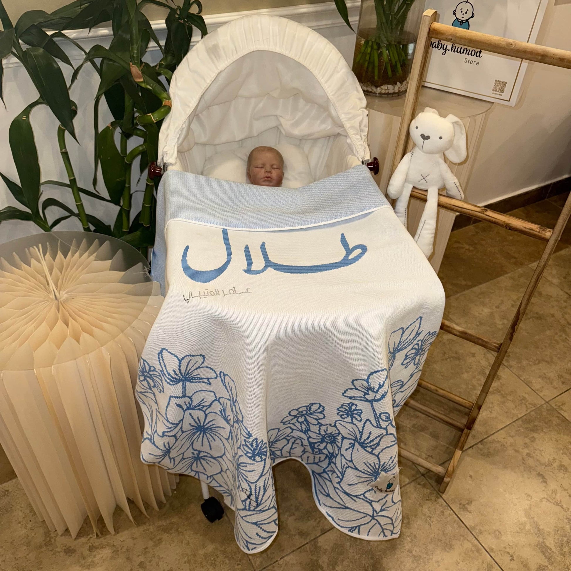 Baby Humod Store أوف وايت بطانية استقبال نسيج