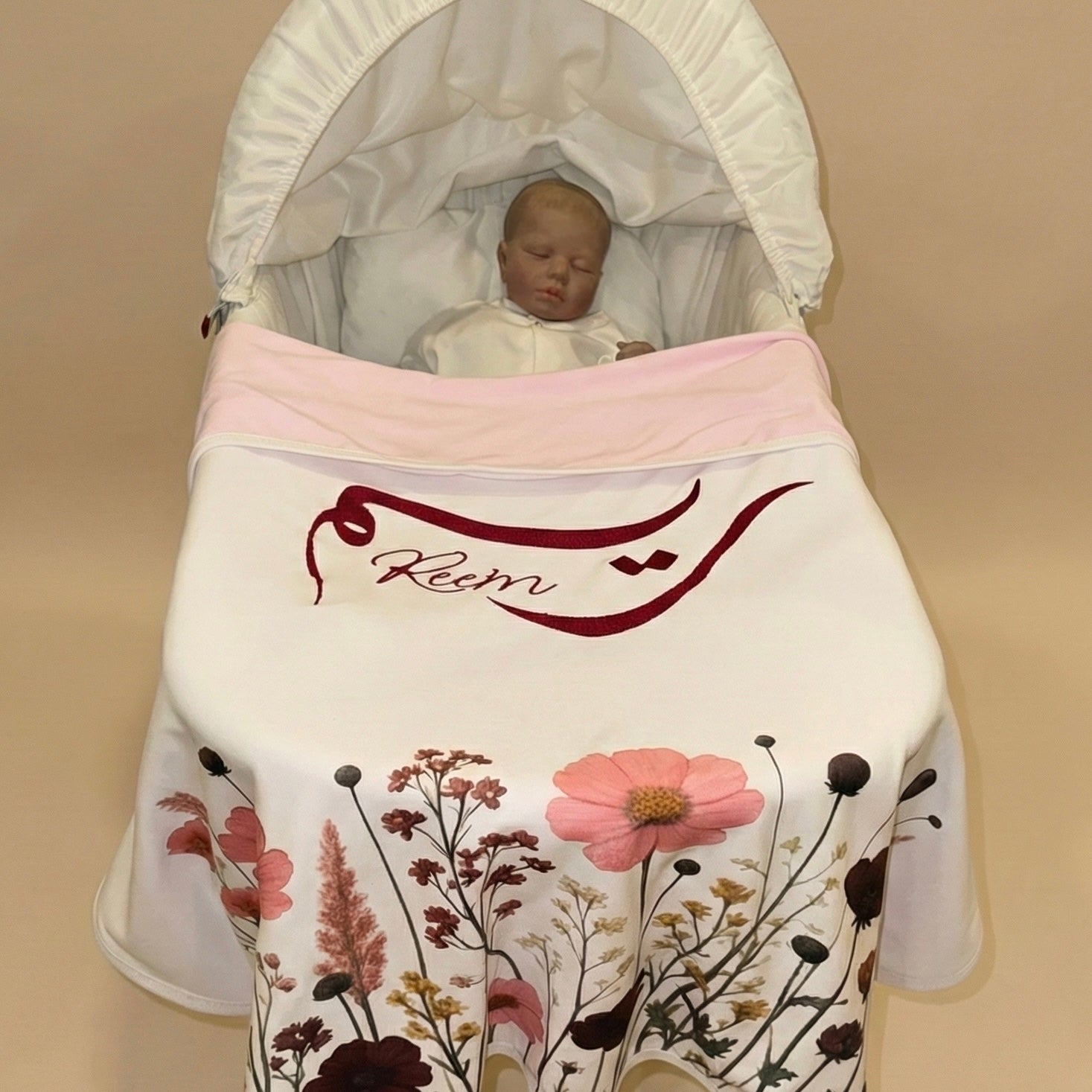 baby humod بطانية تطريز مع طباعة ثيم الدعوة