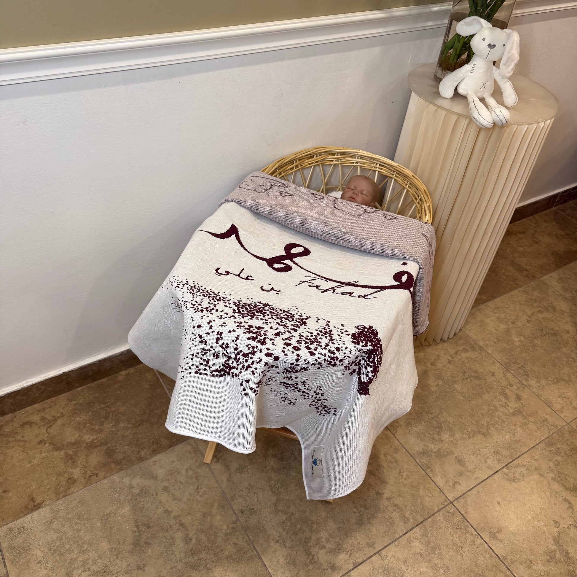 Baby Humod Store أوف وايت بطانية استقبال نسيج