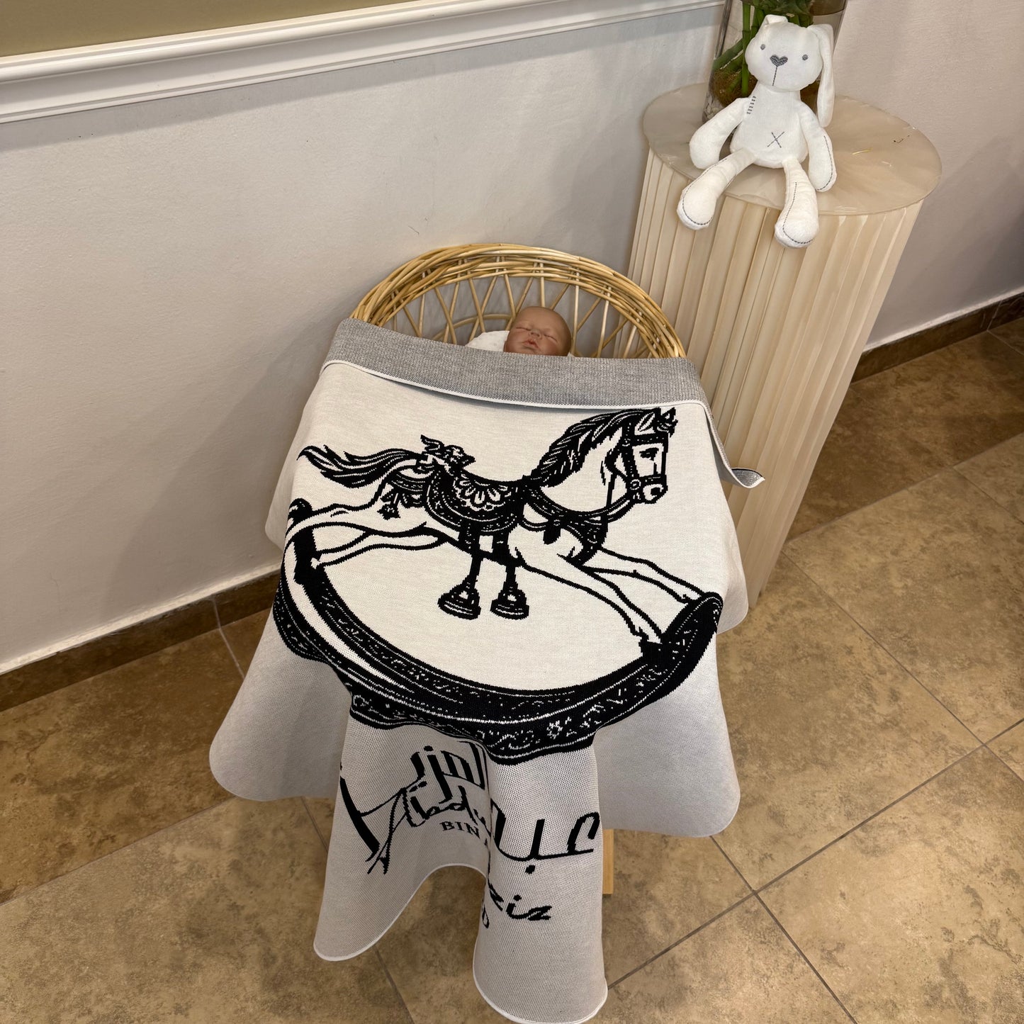 Baby Humod Store أوف وايت بطانية استقبال نسيج