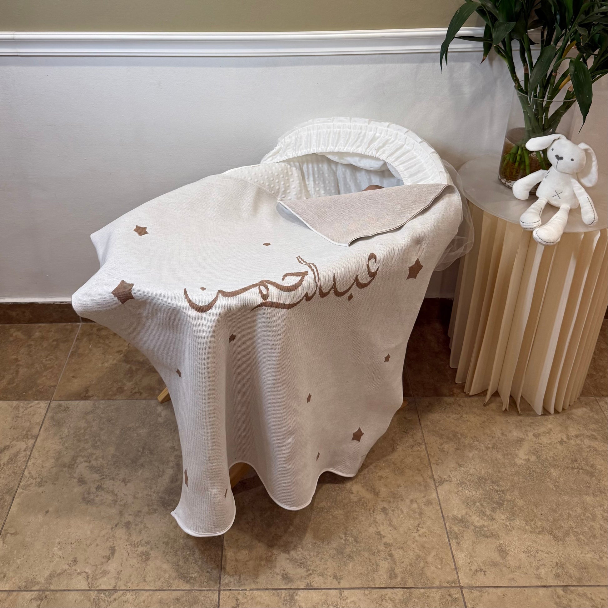 Baby Humod Store أوف وايت بطانية استقبال نسيج