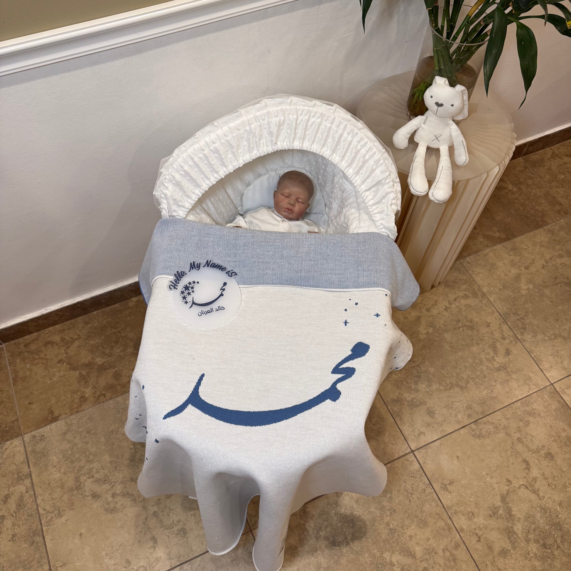 Baby Humod Store أوف وايت بطانية استقبال نسيج