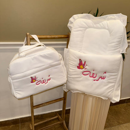 baby humod شنطة مواليد و كيس نوم - تطريز