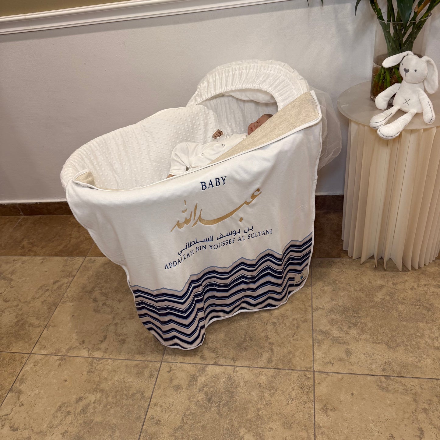 baby humod بطانية تطريز مع طباعة ثيم الدعوة