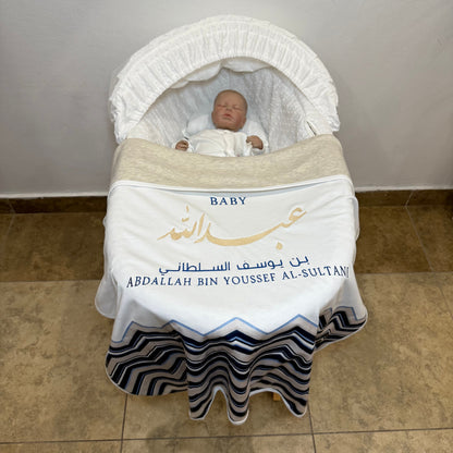 baby humod بطانية تطريز مع طباعة ثيم الدعوة