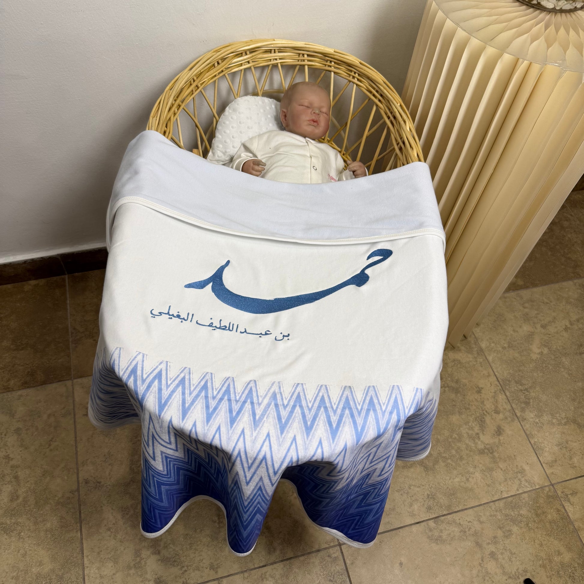 baby humod بطانية تطريز مع طباعة ثيم الدعوة