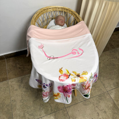 baby humod بطانية تطريز مع طباعة ثيم الدعوة