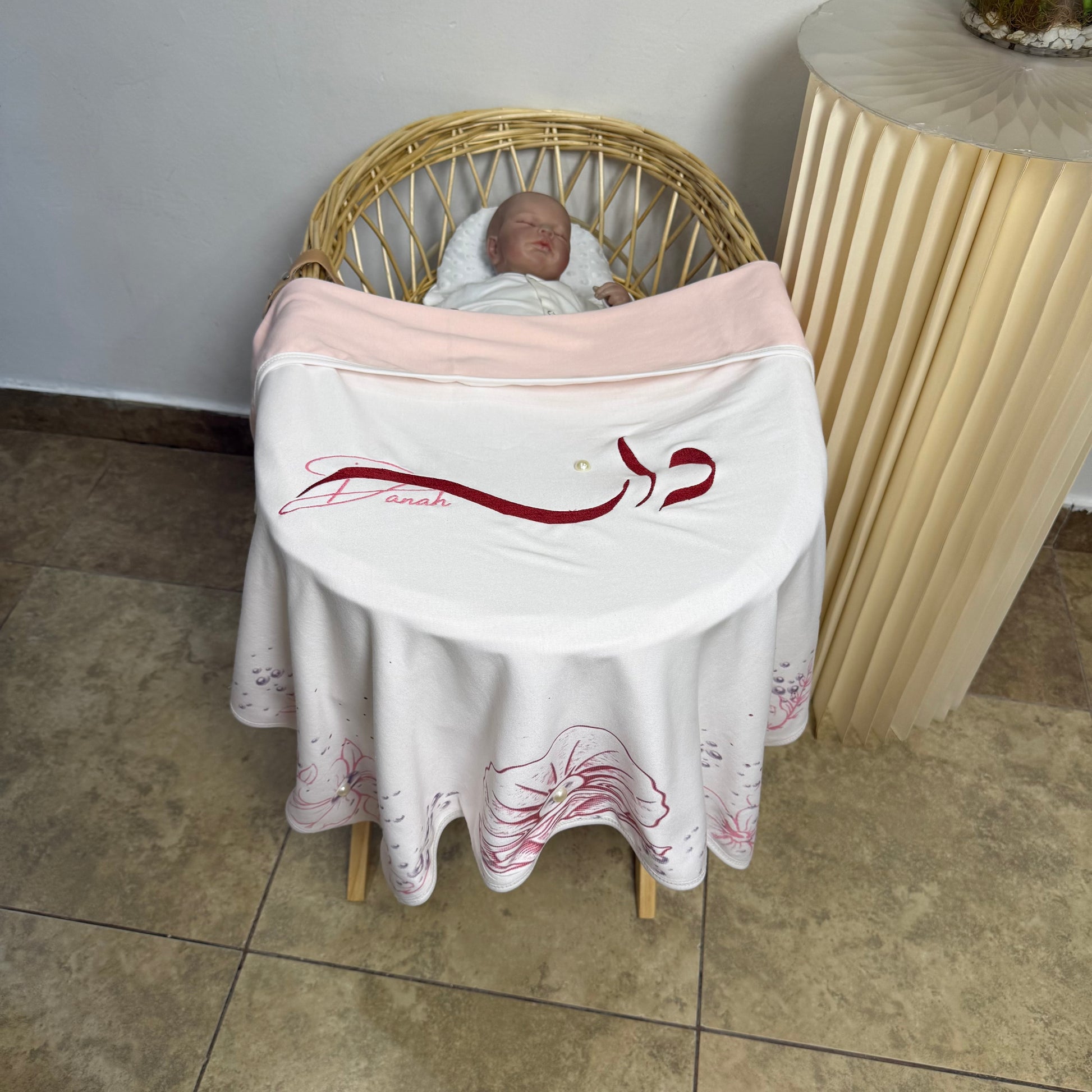 baby humod بطانية تطريز مع طباعة ثيم الدعوة