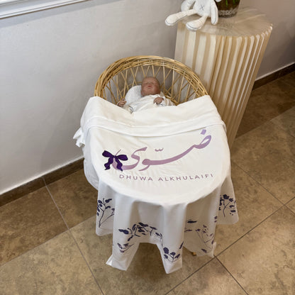 baby humod بطانية تطريز مع طباعة ثيم الدعوة