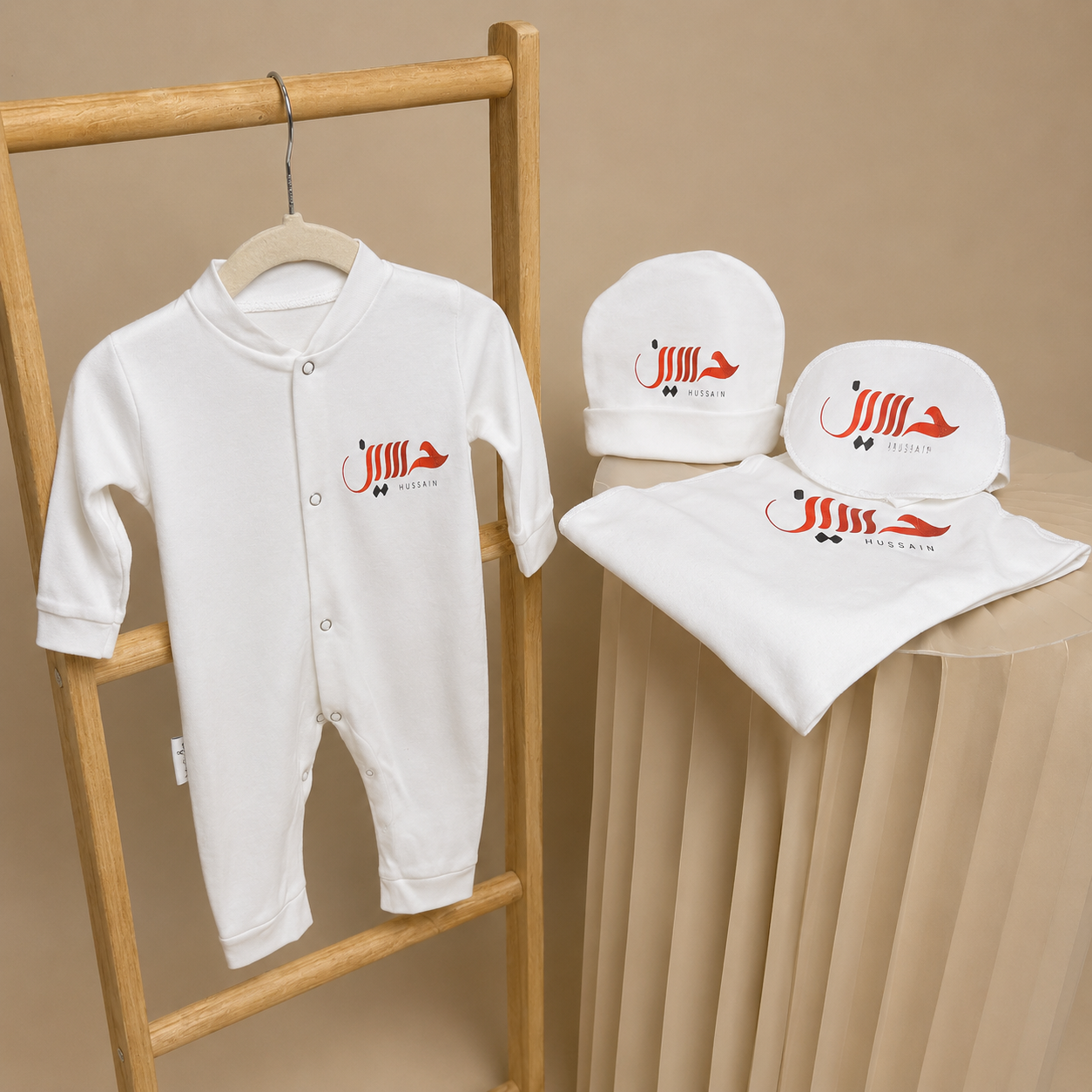 Baby Humod Store طقم مواليد بطباعة ملونة - 4 قطع